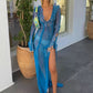 Sommer Strand Kleid, Elegante Bandage für Abend Party, Rüschen Schlank Maxi Kleid