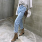 Vintage Hohe Taille Gerade Jeans Hose für Frauen