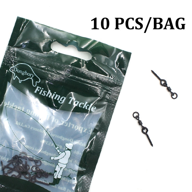 10PCS Boilie-Schraube mit Mirco-Ringwirbel für Ronnie Rig, D-Rig und Chod Rig, Terminal Tackle Köderhalter