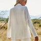 Sommer Strand Freizeit Taste, Damen Baumwollen Anzug aus Leinen, Zwei-stück Langarm-shirt Shorts Outfits