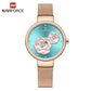 Luxus Marke NAVIFORCE Damenuhr, Mode Kreative 3D Rose wasserdichte Business armbanduhren