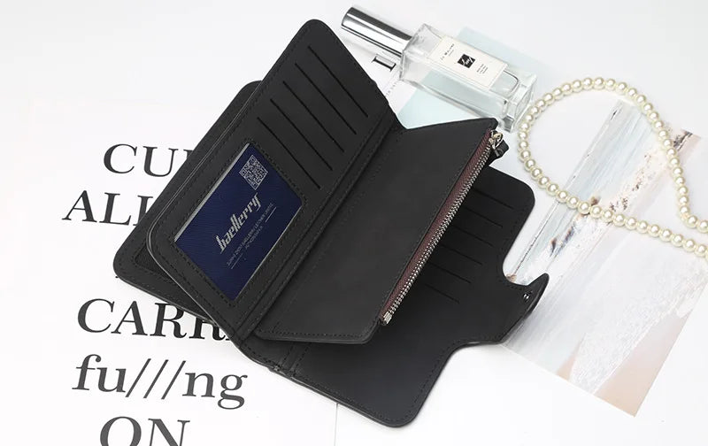 2023 Women Wallets Fashion Long PU Leather Top Quality Card Holder Classic Female Purse  Zipper  Wallet For Women