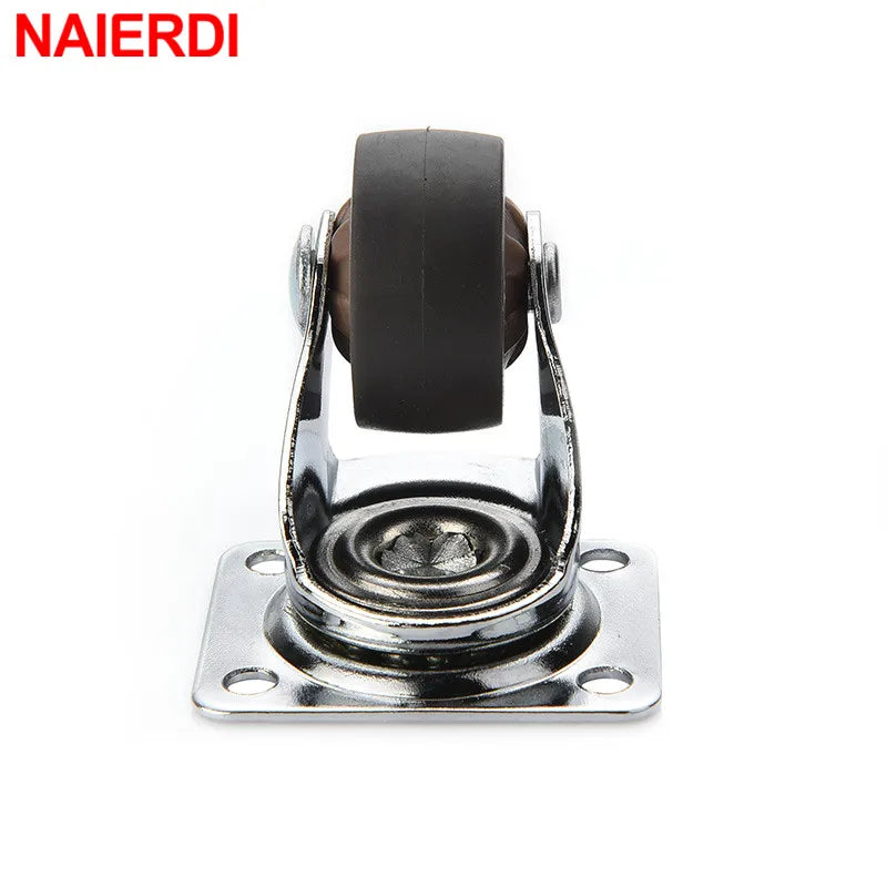 4PCS 1-2inch Möbelrolle Weichgummi Universalrad Schwenkrolle Rollenrad für Trolley-Zubehör