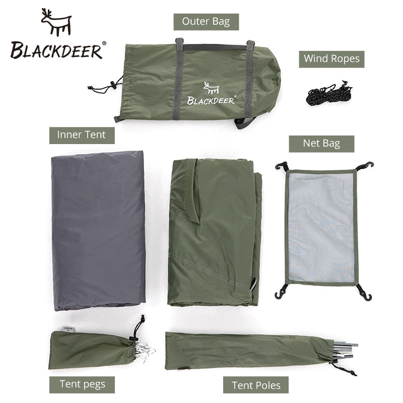 Blackdeer Archeos 2–3 Personen, Rücksack-Zelt, Outdoor-Camping-Zelt, 4-Jahreszeiten-Winterrock-Zelt, doppellagig