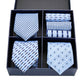 Geschenkbox-Set Herren-Krawatte, Seide, klassisches Jacquard-Gewebe, extra langes Krawatten-Einstecktuch-Set für formelle Hochzeitsfeier für Männer