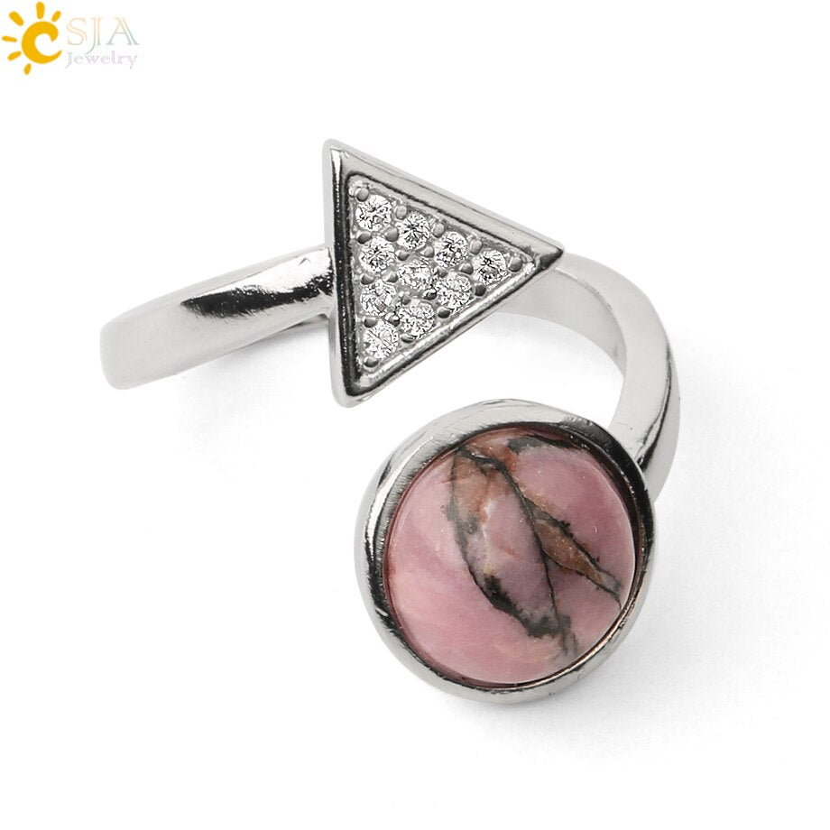Cocktailring aus natürlichen Steine, Einstellbare Finger Ring für Damen