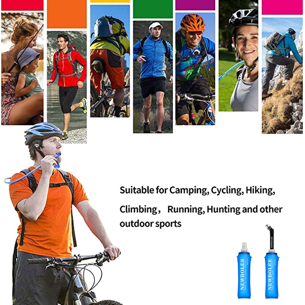 250 ml 500 ml Soft Flask, zusammenklappbare Wasserflasche, TPU-frei, zum Laufen, Trinkrucksack, Hüfttasche, Weste, SD09, SD10
