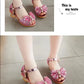 Girls Sandals Summer 2021  New Children's Princess Shoes Little Girls High-heeled Bow-knot Crystal Sandals Party Dress Wedding