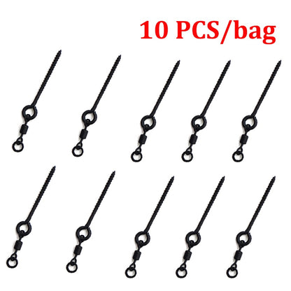 10PCS Boilie-Schraube mit Mirco-Ringwirbel für Ronnie Rig, D-Rig und Chod Rig, Terminal Tackle Köderhalter