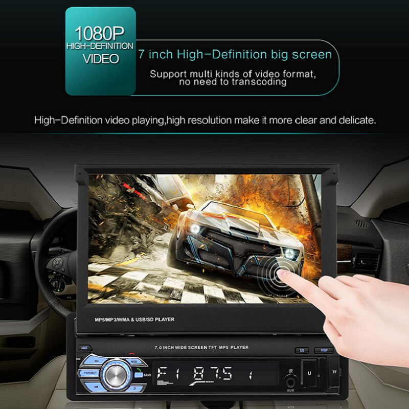 Podofo 1DIN Android Mirrorlink Autoradio, Android Multimedia Player-Video für Volkswagen, Nissan, Hyundai, Kia, Toyota ...