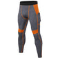 Männer Patchwork Kompression Laufhose inkl. Telefontasche, Elastische Fitness Leggings
