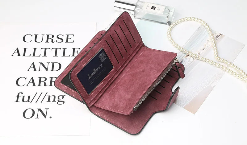 2023 Women Wallets Fashion Long PU Leather Top Quality Card Holder Classic Female Purse  Zipper  Wallet For Women