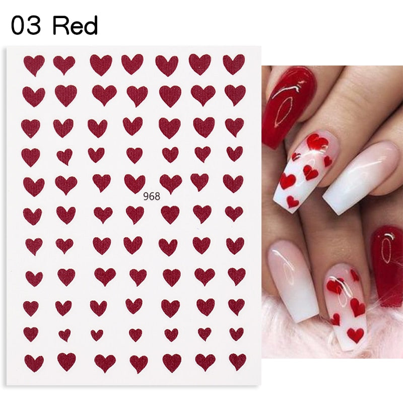 3D Nagelaufkleber, love Aufkleber, Gesicht Muster, Valentinstag Nail art Dekoration, Liebesherz