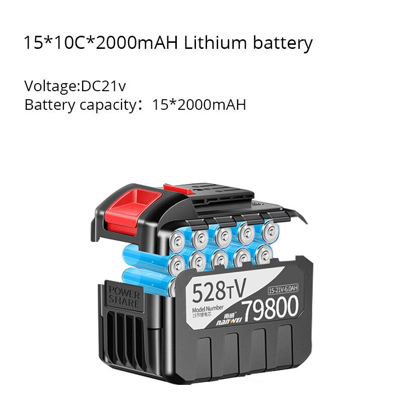 Echter 600 Nm kabelloser elektrischer Schraubenschlüssel, 21 V, industrieller bürstenloser Schlagschrauber für Reifenwechsel / Autoreparatur