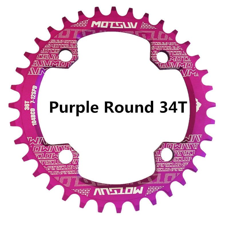 Runde Narrow Wide Kettenblatt MTB Mountainbike Fahrrad 32T, 34T, 36T, 38T Kurbelgarnitur Einzelne Zahn platte