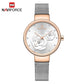 Luxus Marke NAVIFORCE Damenuhr, Mode Kreative 3D Rose wasserdichte Business armbanduhren