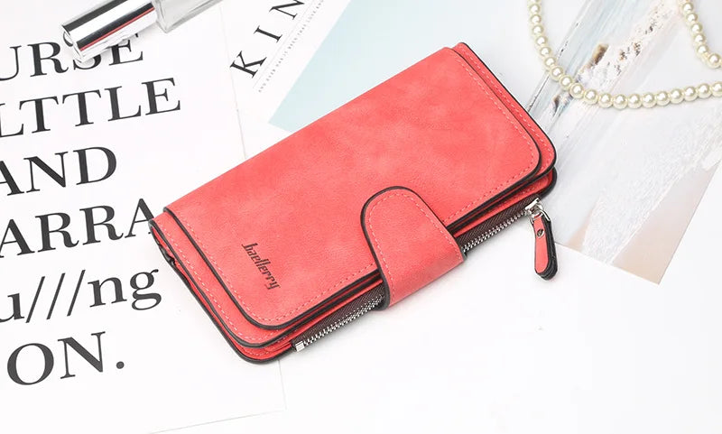 2023 Women Wallets Fashion Long PU Leather Top Quality Card Holder Classic Female Purse  Zipper  Wallet For Women