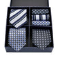 Geschenkbox-Set Herren-Krawatte, Seide, klassisches Jacquard-Gewebe, extra langes Krawatten-Einstecktuch-Set für formelle Hochzeitsfeier für Männer