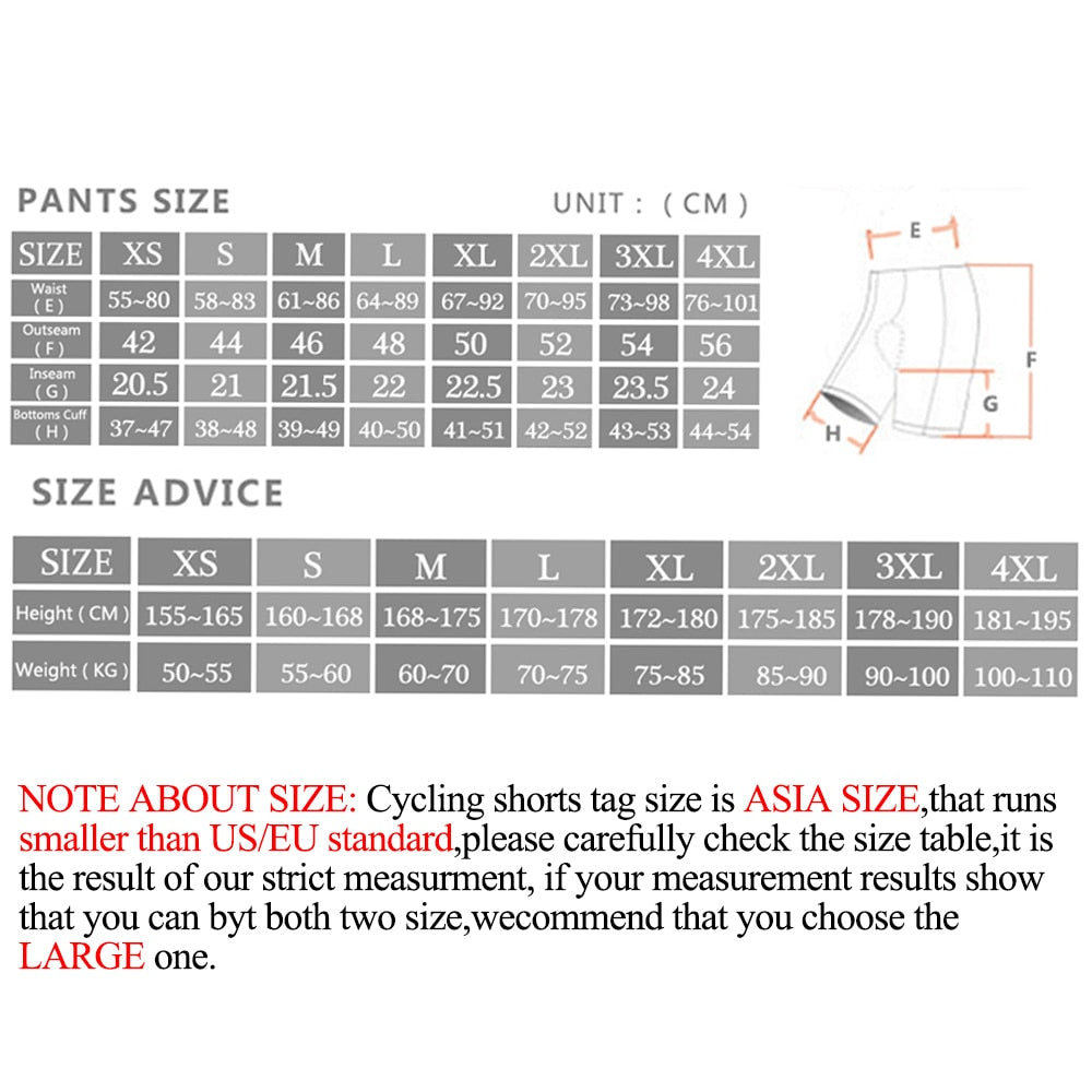 X-TIGER Herren-Radhose, Coolmax 5D gepolsterte Fahrrad-Reithose, stoßfeste MTB-Fahrrad-Shorts