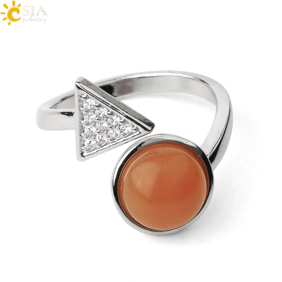 Cocktailring aus natürlichen Steine, Einstellbare Finger Ring für Damen