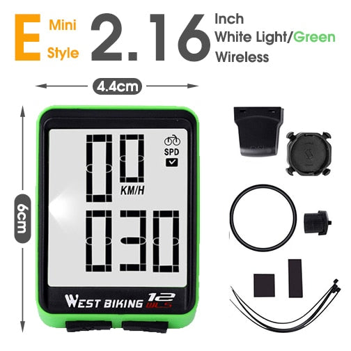 Fahrradcomputer, kabellos, kabelgebunden, wasserdicht, digitaler Fahrrad-Tachometer, Kilometerzähler mit Hintergrundbeleuchtung, Fahrrad-Stoppuhr