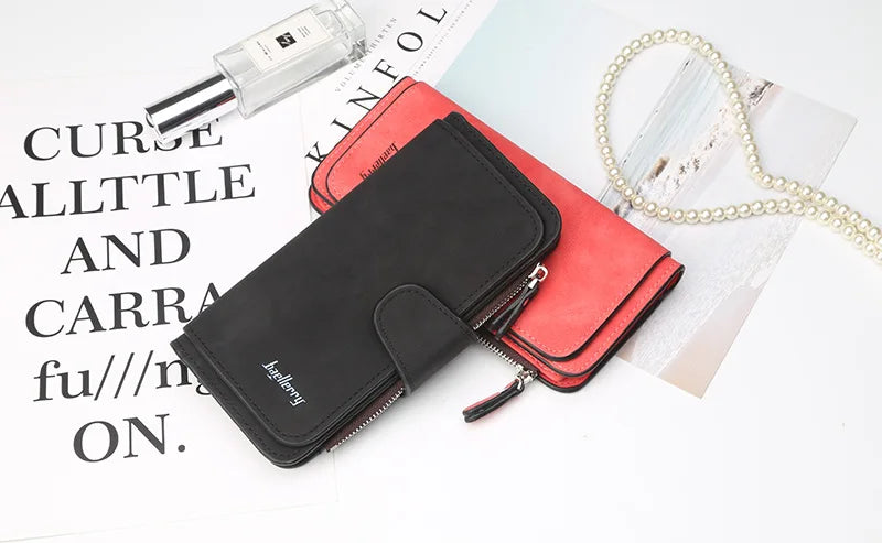 2023 Women Wallets Fashion Long PU Leather Top Quality Card Holder Classic Female Purse  Zipper  Wallet For Women