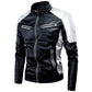 Herren Lederjacke, 2023 Mode Biker Jacke