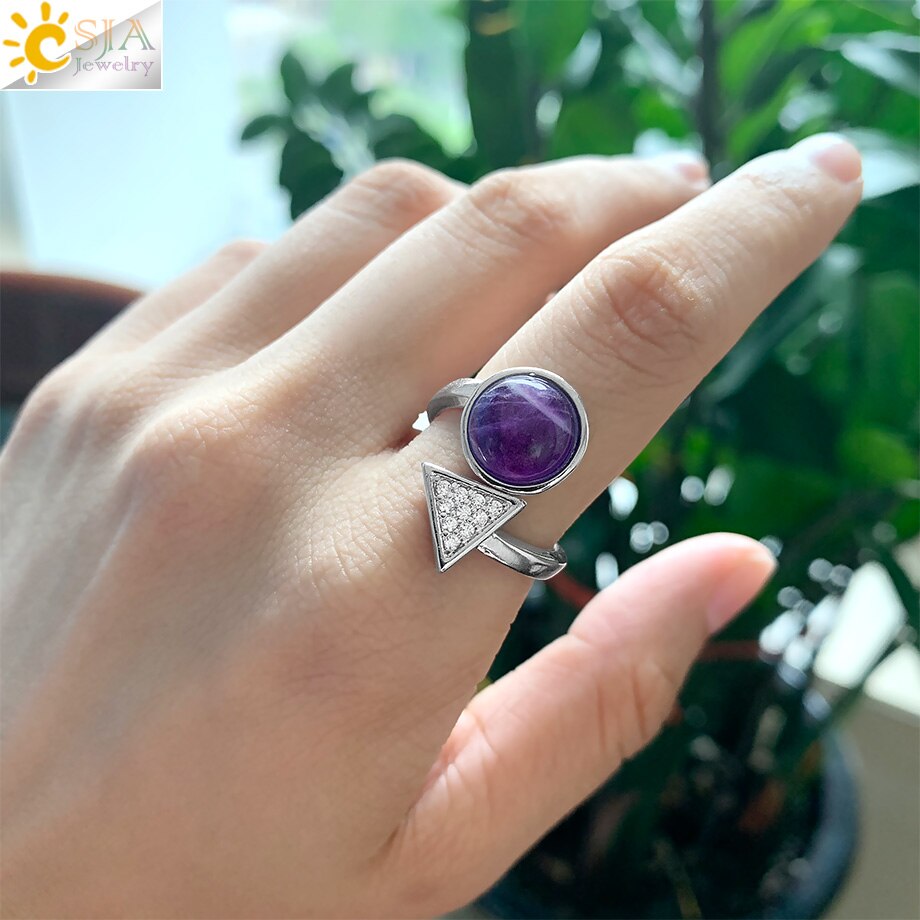 Cocktailring aus natürlichen Steine, Einstellbare Finger Ring für Damen