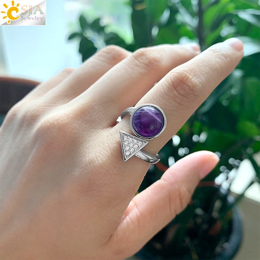 Cocktailring aus natürlichen Steine, Einstellbare Finger Ring für Damen