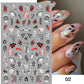 3D Nagelaufkleber, love Aufkleber, Gesicht Muster, Valentinstag Nail art Dekoration, Liebesherz