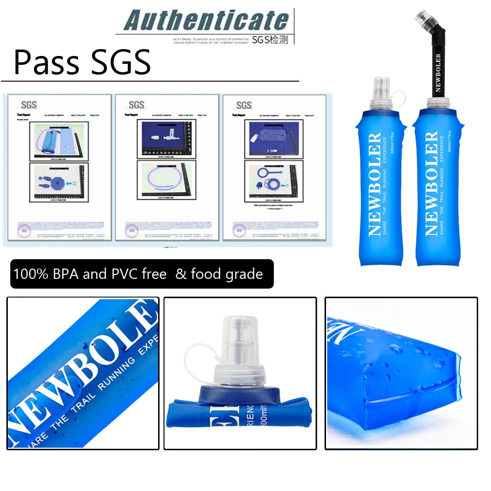 250 ml 500 ml Soft Flask, zusammenklappbare Wasserflasche, TPU-frei, zum Laufen, Trinkrucksack, Hüfttasche, Weste, SD09, SD10