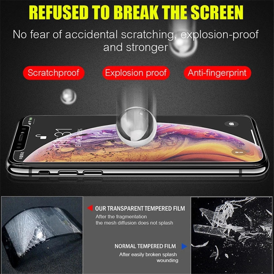 5PCS 9H gehärtetes Glas für iPhone 12, 13, 14 Mini, X, Xs, Xr, 11 Pro Max, 7, 8, 6, 6s Plus, SE 2020, 5, 5s Displayschutzfolie