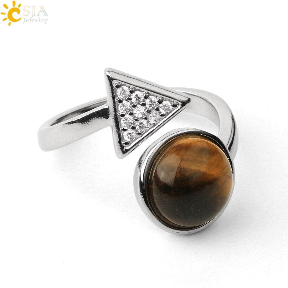 Cocktailring aus natürlichen Steine, Einstellbare Finger Ring für Damen