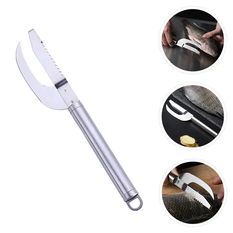 2in1 Fish Skin Brush Fast Remove Fish Scale Scraper Planer Tool Fish Scaler Fishing Knife Cleaning Tools Kitchen Accessories