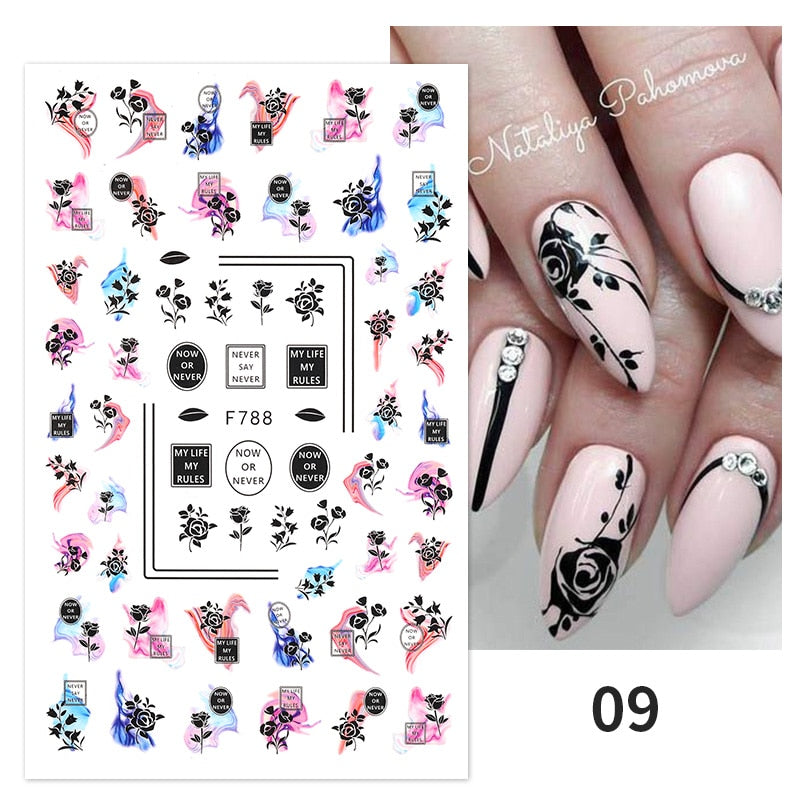 3D Nagelaufkleber, love Aufkleber, Gesicht Muster, Valentinstag Nail art Dekoration, Liebesherz