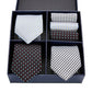 Geschenkbox-Set Herren-Krawatte, Seide, klassisches Jacquard-Gewebe, extra langes Krawatten-Einstecktuch-Set für formelle Hochzeitsfeier für Männer