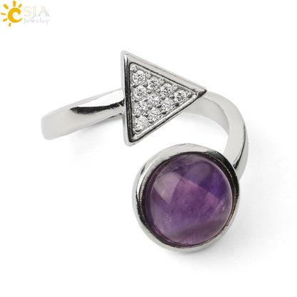 Cocktailring aus natürlichen Steine, Einstellbare Finger Ring für Damen