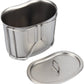 3 Teile/Satz Edelstahl Militär Kantine Tasse, tragbare Kantine Tasse mit Deckel