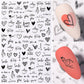 3D Nagelaufkleber, love Aufkleber, Gesicht Muster, Valentinstag Nail art Dekoration, Liebesherz