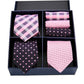 Geschenkbox-Set Herren-Krawatte, Seide, klassisches Jacquard-Gewebe, extra langes Krawatten-Einstecktuch-Set für formelle Hochzeitsfeier für Männer