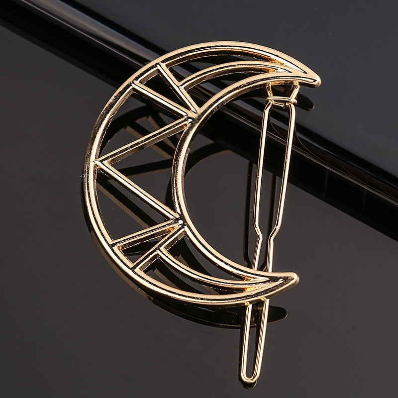 Damen Metall Haar Clip, Goldene Geometrische Haarnadel, Haarspange