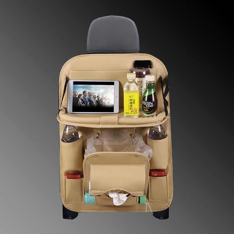 Auto-Aufbewahrungstasche aus PU-Leder, Multifunktions-Rückenlehne, Hängetasche, wasserdicht, Auto-Organizer