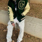 Hip Hop Varsity Damen & Herren Baseball-Jacke mit Pelz Buchstaben, Stickerei Farbe Block