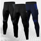 Männer Patchwork Kompression Laufhose inkl. Telefontasche, Elastische Fitness Leggings