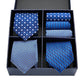 Geschenkbox-Set Herren-Krawatte, Seide, klassisches Jacquard-Gewebe, extra langes Krawatten-Einstecktuch-Set für formelle Hochzeitsfeier für Männer