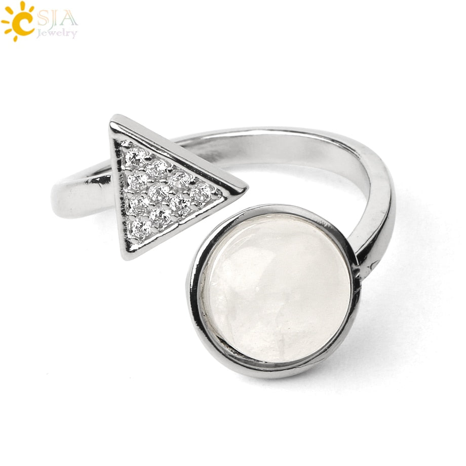 Cocktailring aus natürlichen Steine, Einstellbare Finger Ring für Damen