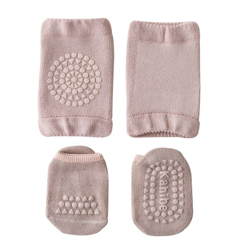 Baby Antirutsch Socke und Knieschutz für kleine Kinder, Baby Krabbeln Knie Pads Socken Set