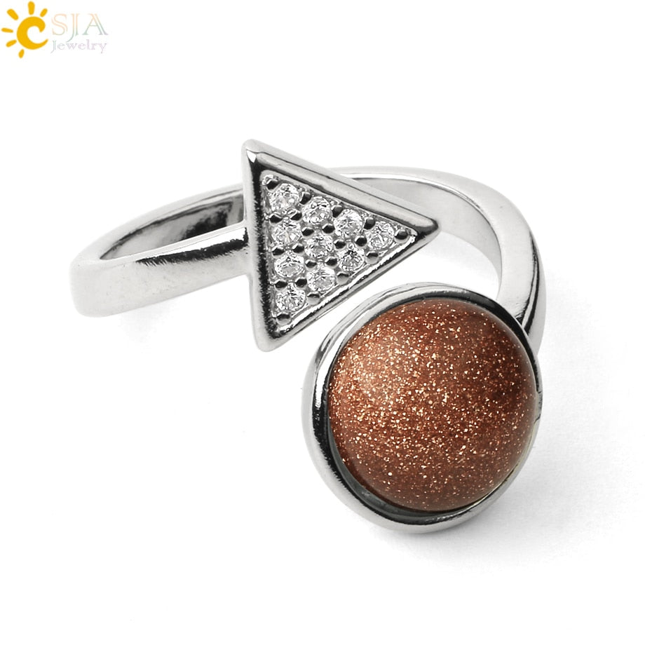 Cocktailring aus natürlichen Steine, Einstellbare Finger Ring für Damen