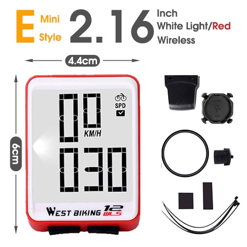 Fahrradcomputer, kabellos, kabelgebunden, wasserdicht, digitaler Fahrrad-Tachometer, Kilometerzähler mit Hintergrundbeleuchtung, Fahrrad-Stoppuhr