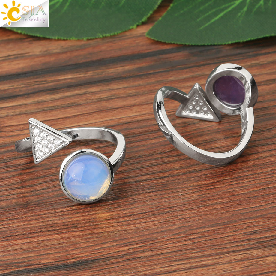 Cocktailring aus natürlichen Steine, Einstellbare Finger Ring für Damen